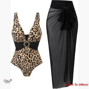 Leaves Print Halter Push Up Padded Cross Wrap Bikini Swimsuit